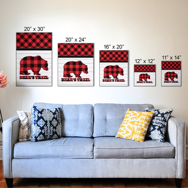 Lumberjack Plaid Wood Prints - Size Comparison