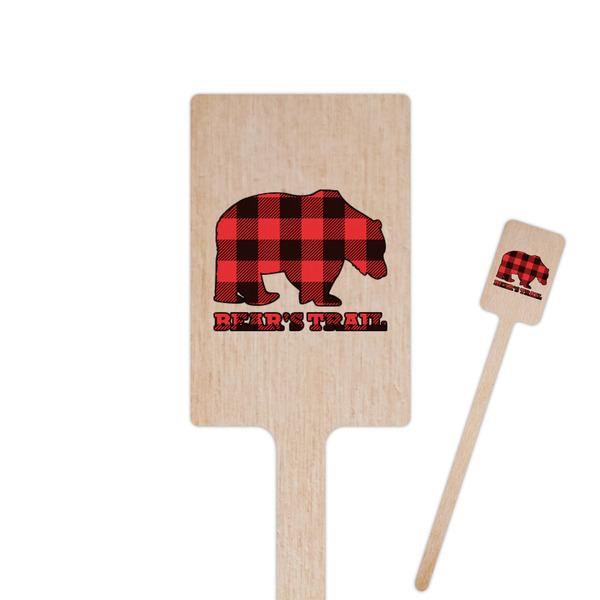 Custom Lumberjack Plaid 6.25" Rectangle Wooden Stir Sticks - Double Sided (Personalized)