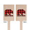 Lumberjack Plaid Wooden 6.25" Stir Stick - Rectangular - Double Sided - Front & Back