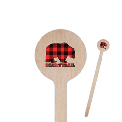Lumberjack Plaid 7.5" Round Wooden Stir Sticks - Double Sided (Personalized)