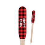 Lumberjack Plaid Paddle Wooden Food Picks (Personalized)