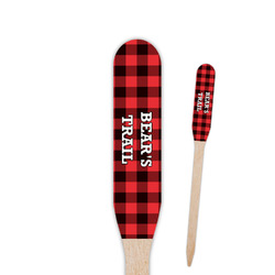 Lumberjack Plaid Paddle Wooden Food Picks (Personalized)