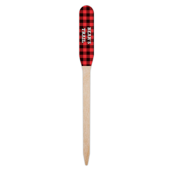 Lumberjack Plaid Wooden Food Pick - Paddle - Single Pick