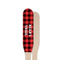 Lumberjack Plaid Wooden Food Pick - Paddle - Single Sided - Front & Back