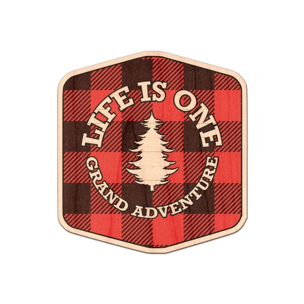 Custom Lumberjack Plaid Genuine Maple or Cherry Wood Sticker (Personalized)