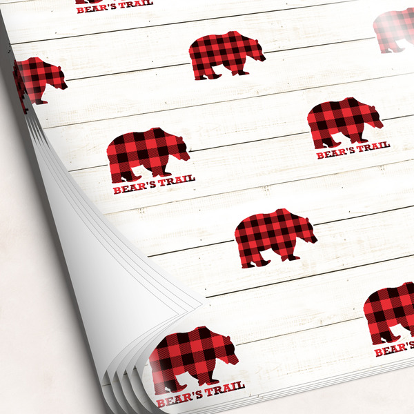 Custom Lumberjack Plaid Wrapping Paper Sheets - Single-Sided - 20" x 28" (Personalized)