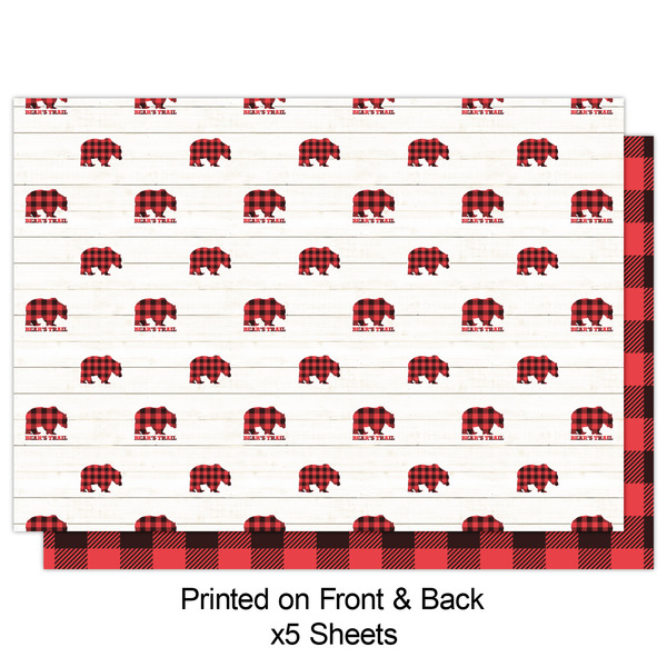Lumberjack Plaid Wrapping Paper Sheet - Double Sided - Front