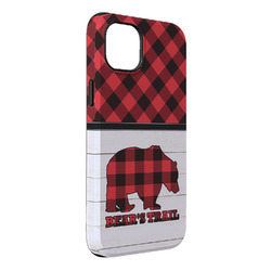 Lumberjack Plaid iPhone Case - Rubber Lined - iPhone 14 Plus (Personalized)