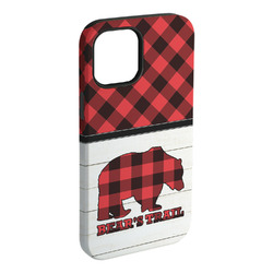 Lumberjack Plaid iPhone Case - Rubber Lined - iPhone 15 Plus (Personalized)