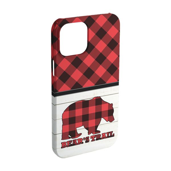 Custom Lumberjack Plaid iPhone Case - Plastic - iPhone 15 Pro (Personalized)