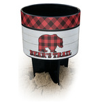 Lumberjack Plaid Black Beach Spiker Drink Holder (Personalized)
