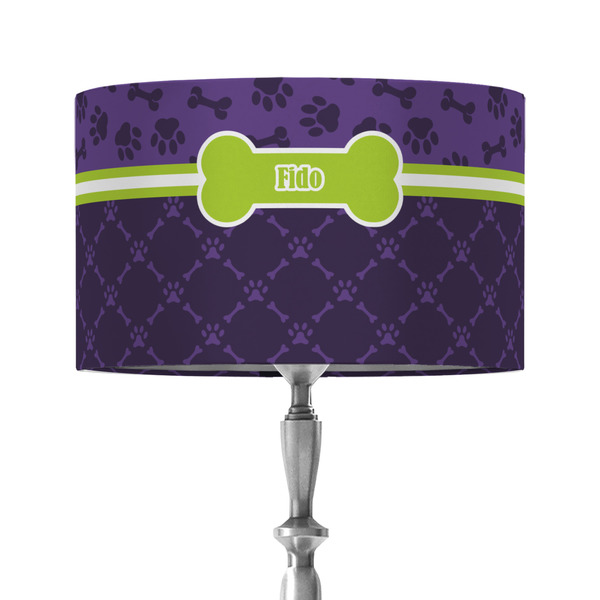 Custom Pawprints & Bones 12" Drum Lamp Shade - Fabric (Personalized)