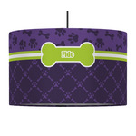 Pawprints & Bones 12" Drum Pendant Lamp - Fabric (Personalized)