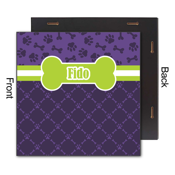 Pawprints & Bones 12x12 Wood Print - Front & Back View