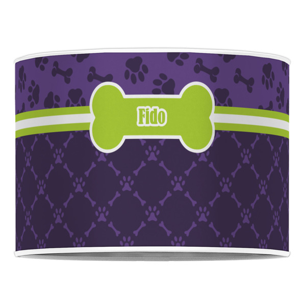 Pawprints & Bones 16" Drum Lampshade - FRONT (Poly Film)