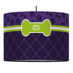 Pawprints & Bones 16" Drum Pendant Lamp - Fabric (Personalized)