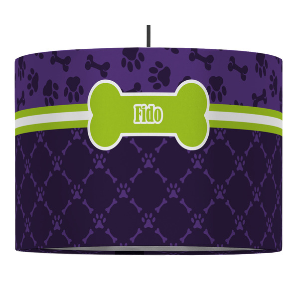 Pawprints & Bones 16" Drum Lampshade - PENDANT (Fabric)