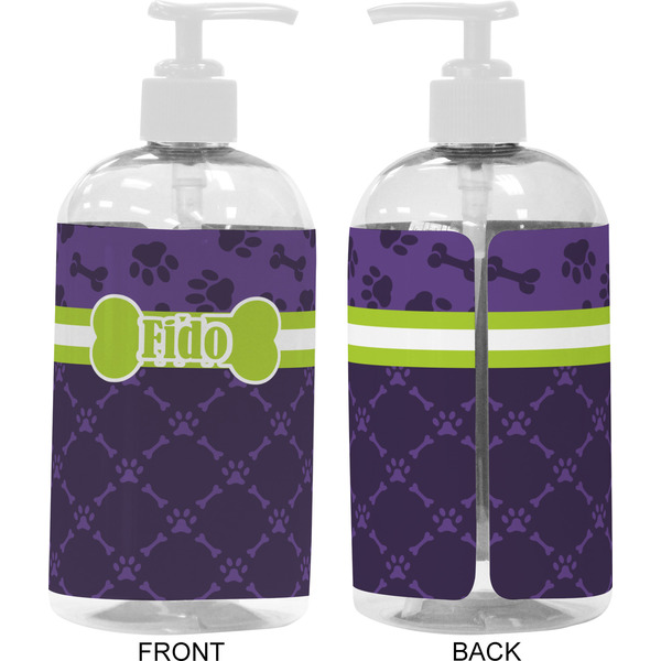 Pawprints & Bones 16 oz Plastic Liquid Dispenser- Approval- White