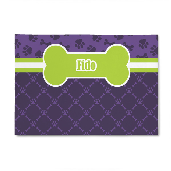 Custom Pawprints & Bones 4' x 6' Patio Rug (Personalized)