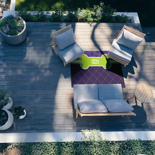 Pawprints & Bones 4'x6' Patio Rug - In context