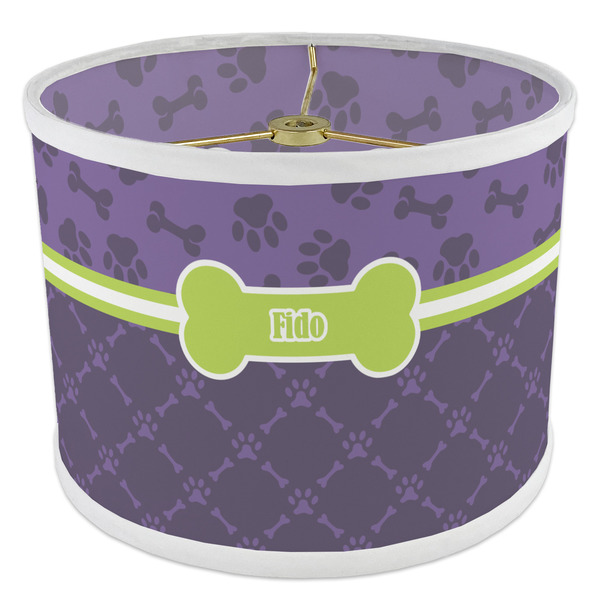 Pawprints & Bones 8" Drum Lampshade - ANGLE Poly-Film