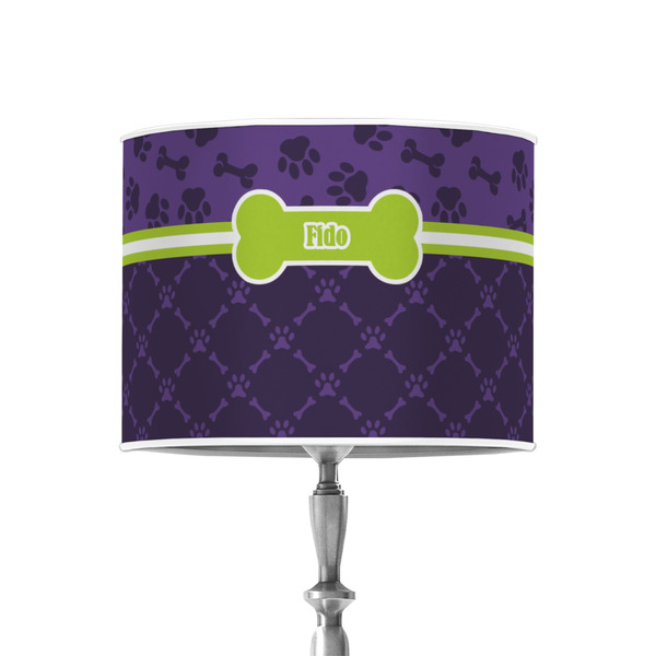 Pawprints & Bones 8" Drum Lampshade - ON STAND (Poly Film)