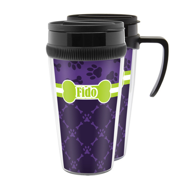 Custom Pawprints & Bones Acrylic Travel Mug (Personalized)
