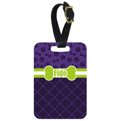Pawprints & Bones Metal Luggage Tag w/ Name or Text