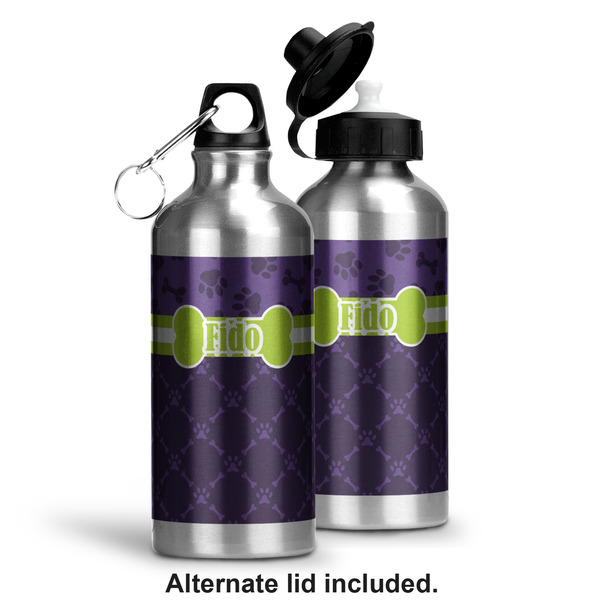 Pawprints & Bones Aluminum Water Bottle - Alternate lid options