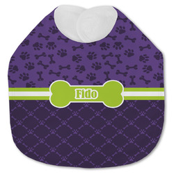 Pawprints & Bones Jersey Knit Baby Bib w/ Name or Text