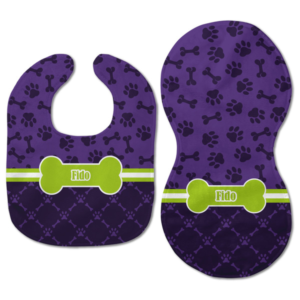 Pawprints & Bones Baby Bib & Burp Set - Approval (new bib & burp)