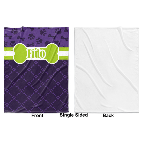 Pawprints & Bones Baby Blanket (Single Sided - Printed Front, White Back)