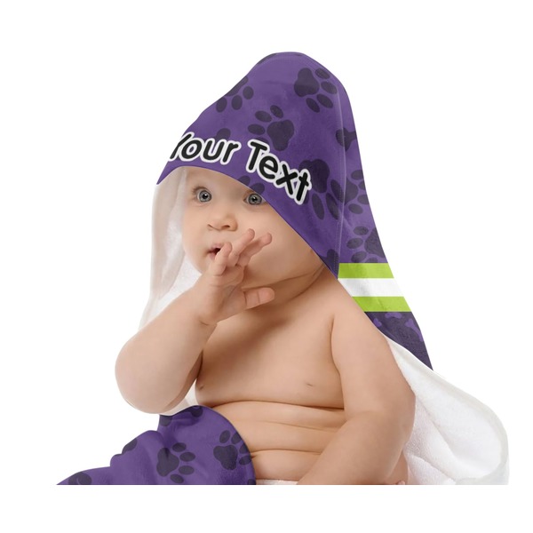 Pawprints & Bones Baby Hooded Towel on Child