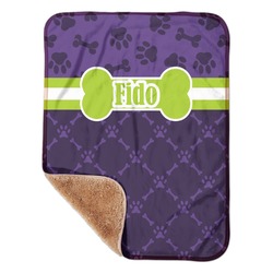 Pawprints & Bones Sherpa Baby Blanket - 30" x 40" w/ Name or Text
