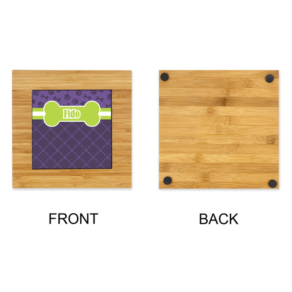 Pawprints & Bones Bamboo Trivet with 6" Tile - APPROVAL