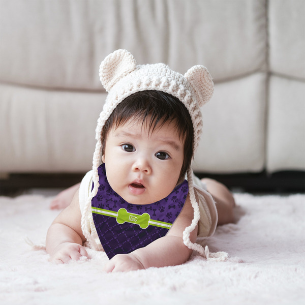 Pawprints & Bones Bandana Bib - (Lifestyle 2 girl)