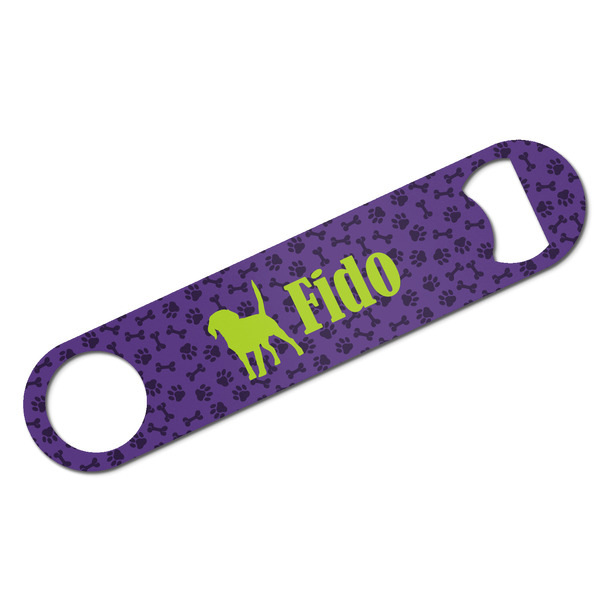 Custom Pawprints & Bones Bar Bottle Opener w/ Name or Text