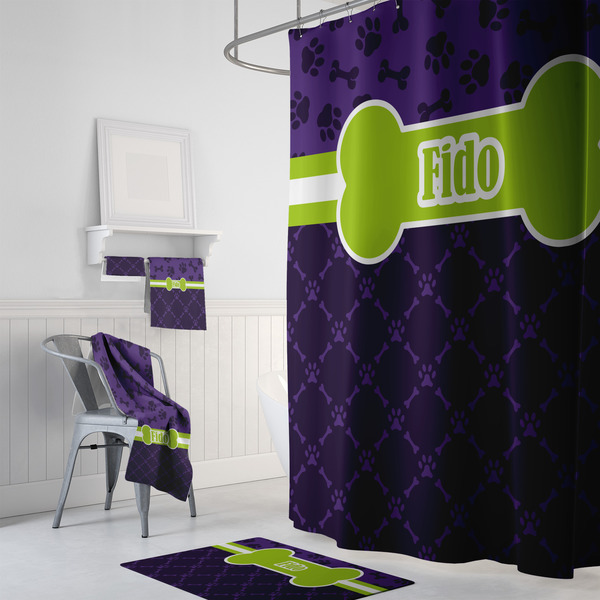 Pawprints & Bones Bath Towel Sets - 3-piece - In Context