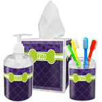 Pawprints & Bones Acrylic Bathroom Accessories Set w/ Name or Text