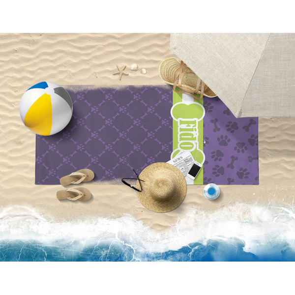 Pawprints & Bones Beach Towel Lifestyle