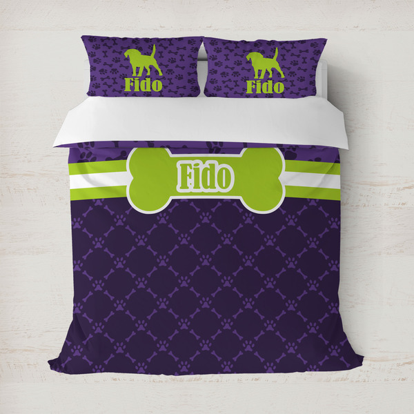 Custom Pawprints & Bones Duvet Cover (Personalized)