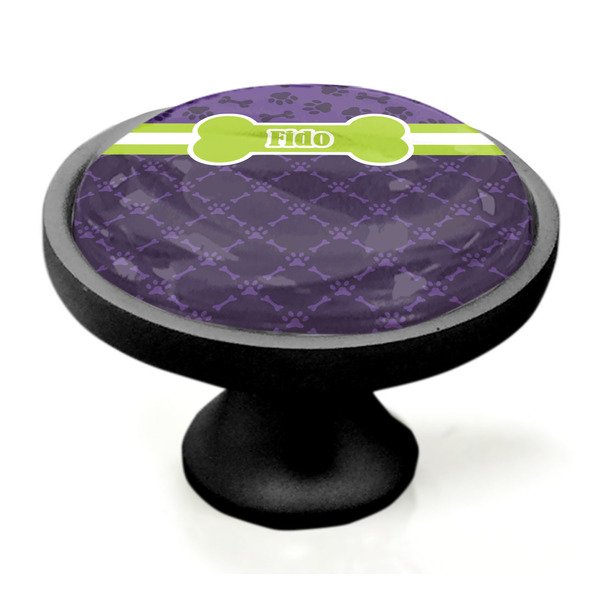 Pawprints & Bones Black Custom Cabinet Knob (Side)