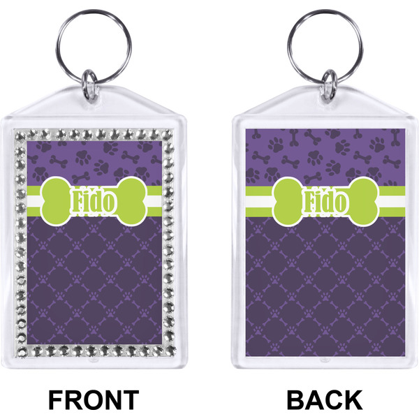 Pawprints & Bones Bling Keychain (Front + Back)