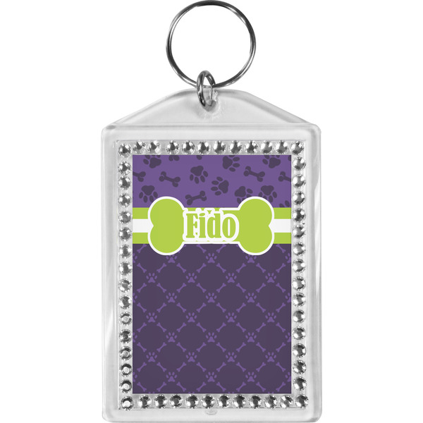 Custom Pawprints & Bones Bling Keychain (Personalized)