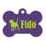 Pawprints & Bones Bone Shaped Dog ID Tag (Personalized)