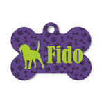 Pawprints & Bones Bone Shaped Dog ID Tag - Small (Personalized)