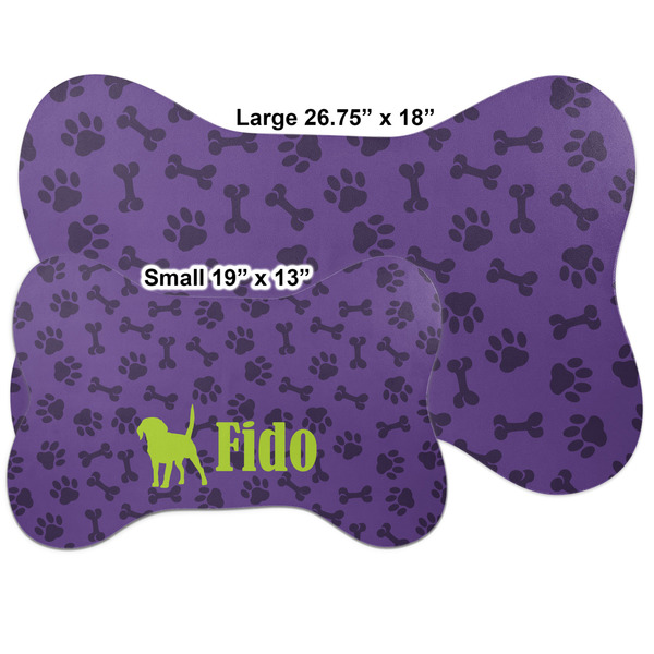 Pawprints & Bones Bone Shaped Mat Comparison