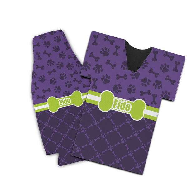 Custom Pawprints & Bones Bottle Cooler (Personalized)