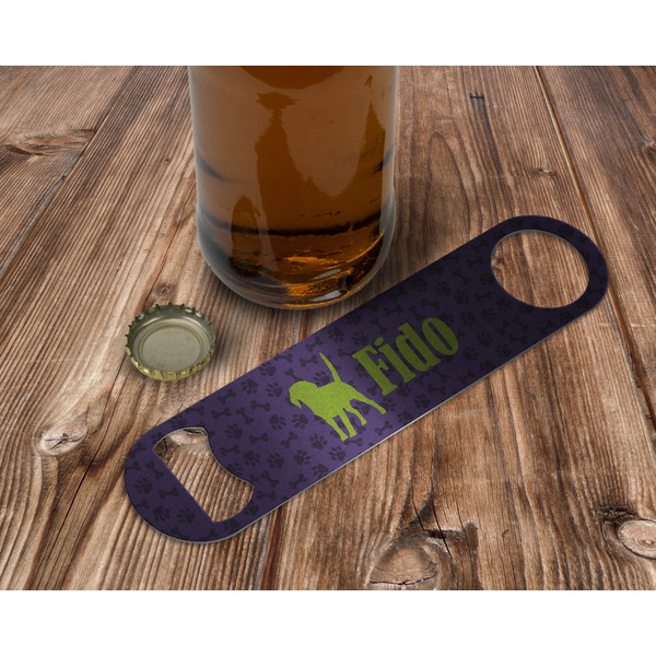 Pawprints & Bones Bottle Opener - In Use