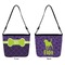 Pawprints & Bones Bucket Bags w/ Genuine Leather Trim - Double - Front and Back